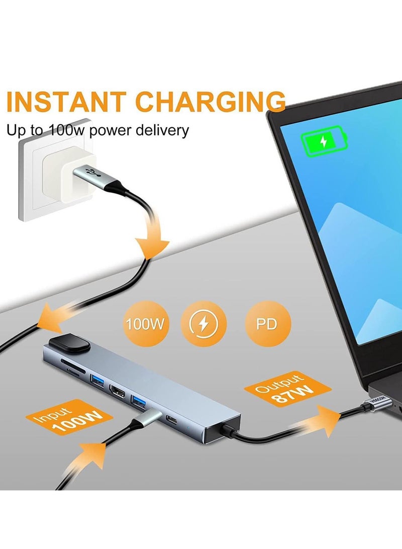 "محول متعدد 8 في 1 بمنفذ USB-C – HDMI، إيثرنت، USB 3.0، قارئ بطاقات SD/TF والمزيد" - Image 4