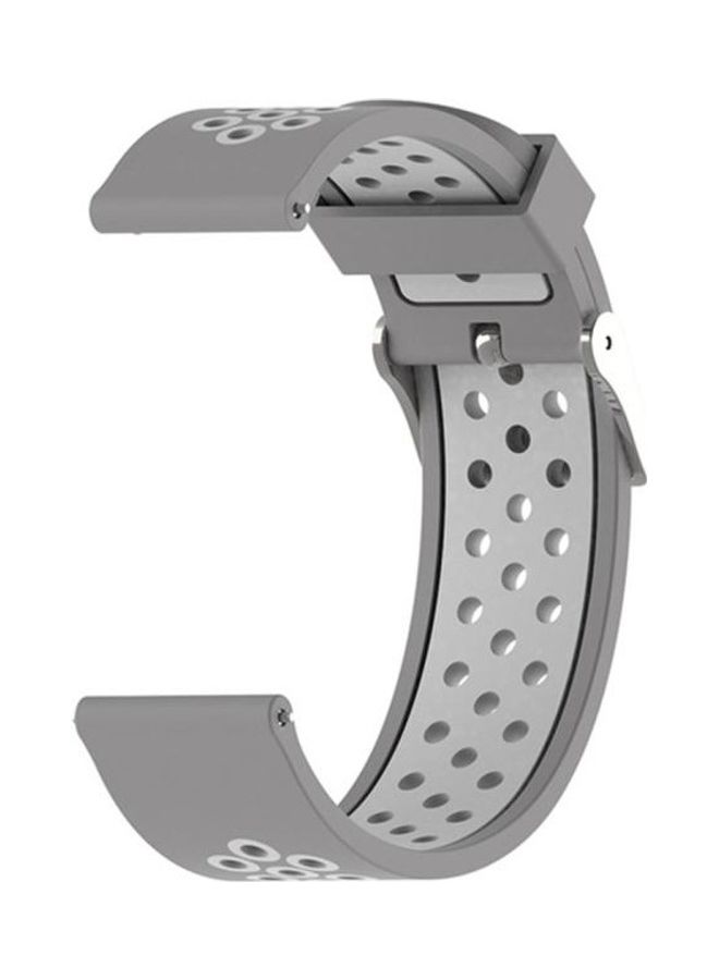 NIBEMINENT Two-tone Strap Watchband For Garmin Forerunner 245 Grey/White