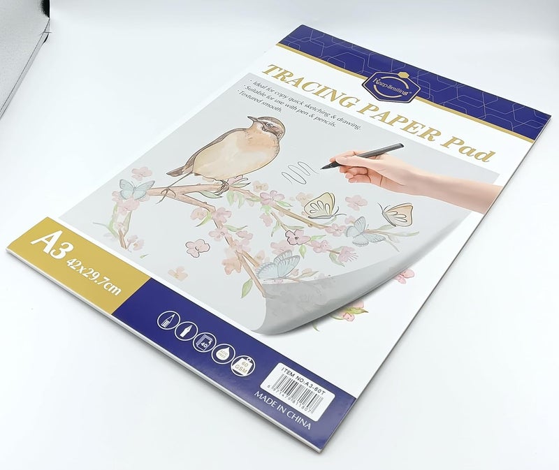 Gold Leaf GOLD LEAF A3 Tracing Paper for Drawing Light Up 40Sheets60Gm Tracing Paper Pad Translucent Paper Sketching Tracing Paper for Kids Pencil Marker Ink DIY Crafts Painting Works  - Image 3