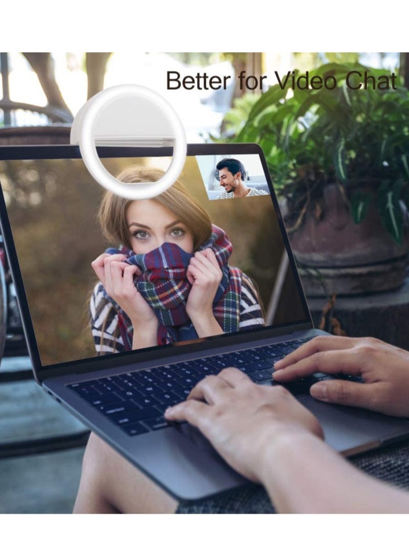 ELTRAZONE 184 Selfie Ring Light with 36 LED Bulbs, Flash Lamp Clip Ring Lights Fill-in Lighting Portable for Phone/Tablet/iPad/Laptop Camera - White - Image 3