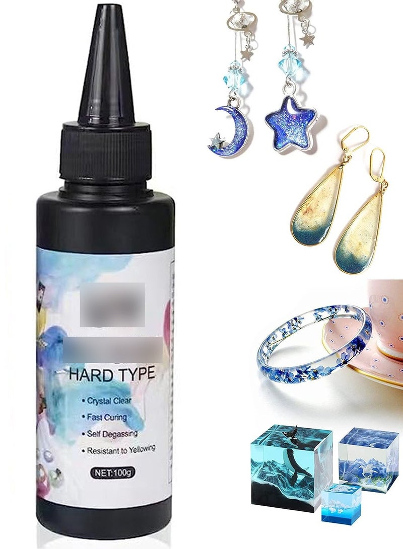 Excefore UV Resin, Crystal Clear Ultraviolet Curing Epoxy Resin for DIY Jewelry Making, Handmade Craft Decoration, Solar Cure Sunlight Activated Resin for Casting and Coating (100g, Clear) - Image 1