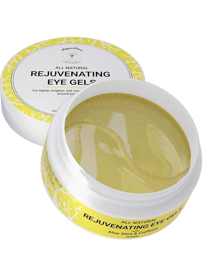 All Natural Caffeine Under Eye Patches & Hydrogel Masks (30 Pairs) - Anti Aging Treatment for Crow Feet, Puffiness, Wrinkles, Dark Circles- Formulated in San Francisco