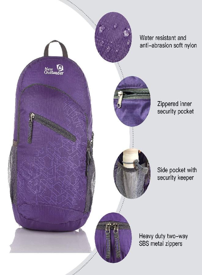 Outlander Packable Handy Lightweight Travel Hiking Backpack Daypack-Purple-L - Image 3