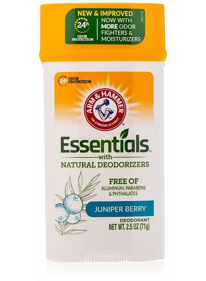 ARM & HAMMER Essentials مزيل العرق الصلب، نظيف (توت العرعر)، عصا عريضة، 2.5 أونصة (عبوة من 3) - Image 1