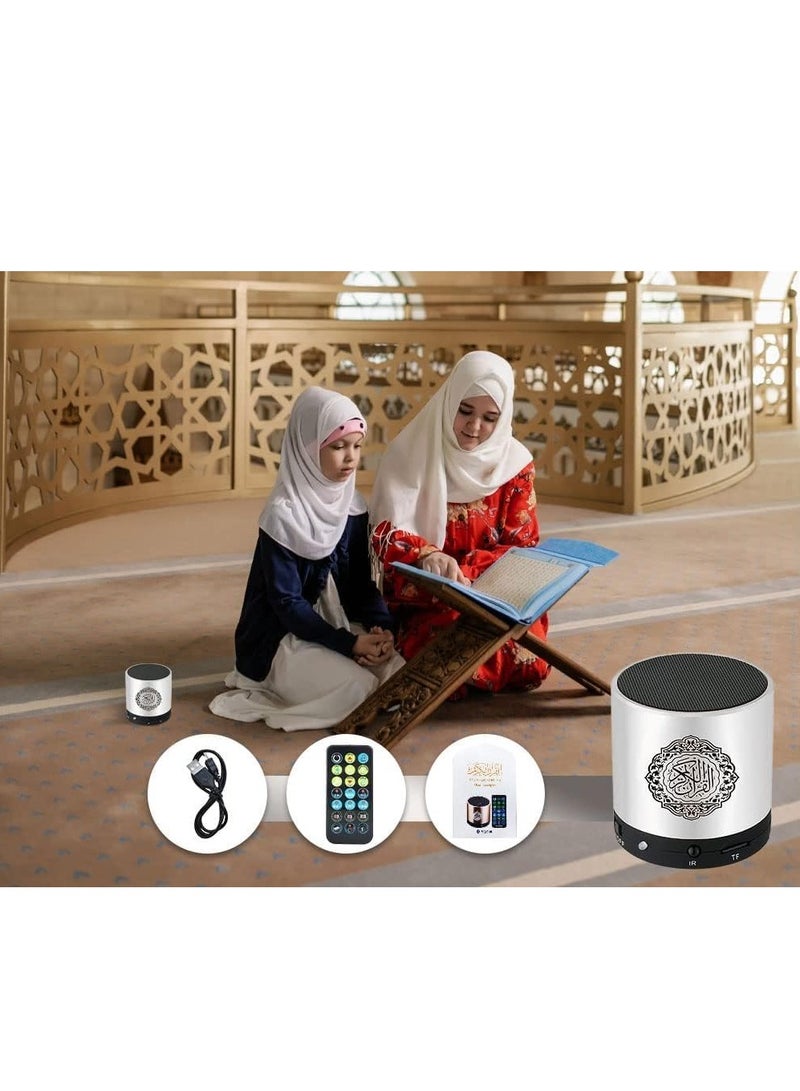 ELTRAZONE SQ200 Portable Bluetooth Quran Speaker – 8GB MP3 Player with Remote, FM Radio, and Quran Translation (Silver) - Image 3