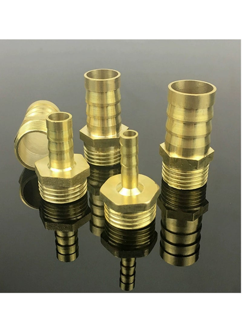 GA Brass Male Hose Nipple,  1/4inch *10mm ,BSPT External Thread,  Hose Nozzle, Copper heavy duty  copper  Style Fitting - Image 2