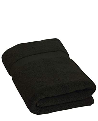 AYUS Cotton for Bath Towel Stripe Beach Towels, Black, (30 x 60 Inches) - 100% Ring Spun Cotton Large Pool Towels, Soft and Quick Dry Swim Towels (Pack of 1) - Image 1