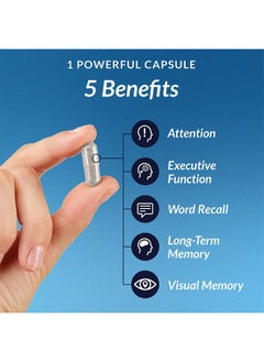 CocoaVia Memory & Focus Brain Supplement 30 Day Cocoa Flavanol Blend Lutein Added Caffeine For Boost. Improve Cognitive Function Attention Vegan & Plant Based 30 Capsules  - Image 2