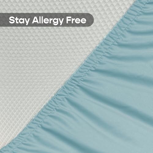SleepyCat Waterproof Ultra Soft Mattress Protector | Cotton Feel Fitted Cover for Queen Bed | Breathable, Hypoallergenic & Durable Protection | 78x66 Inches | Blue - Image 4
