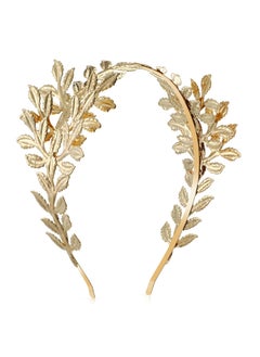Baluue Baluue Golden Leaf Bridal Headband Elegant Baroque Headdress with Olive Leaf Design for Weddings Prom and Festivals Vintage Gold Hair Accessories for Women 