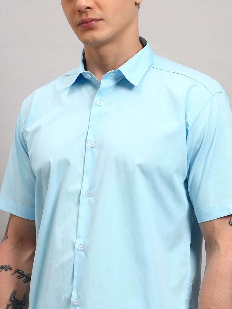 Men's Solid Slim Fit Shirt|Half Sleeve Cotton Casual Shirt with Regular Collar Shirt (S-XXL) - Image 4