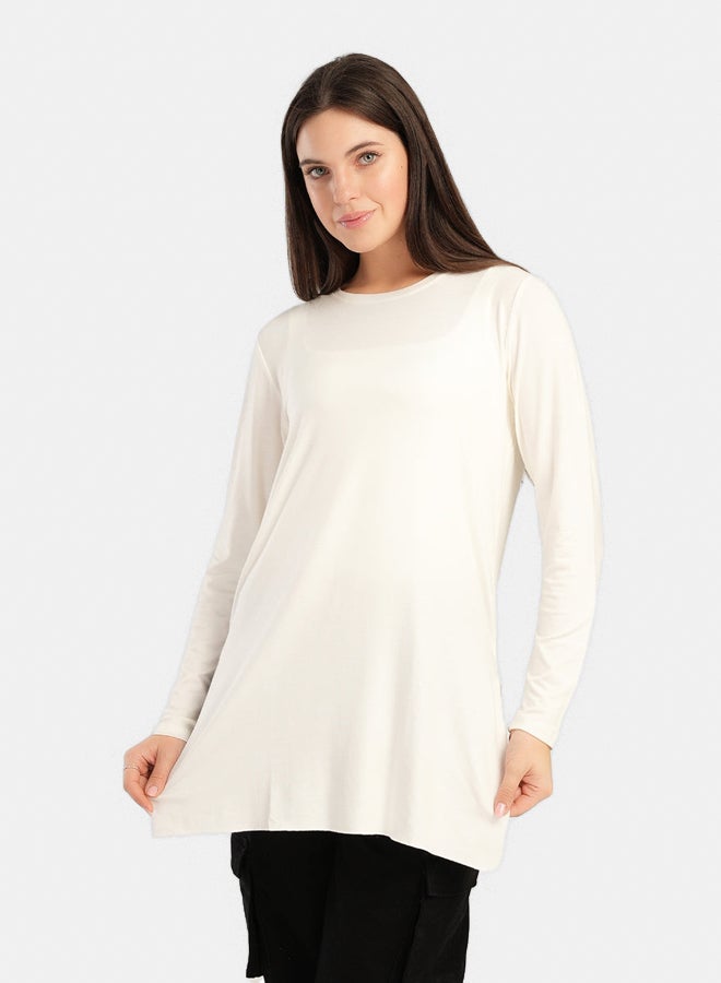 Carina Viscose T-Shirt with Long Sleeves - Image 1