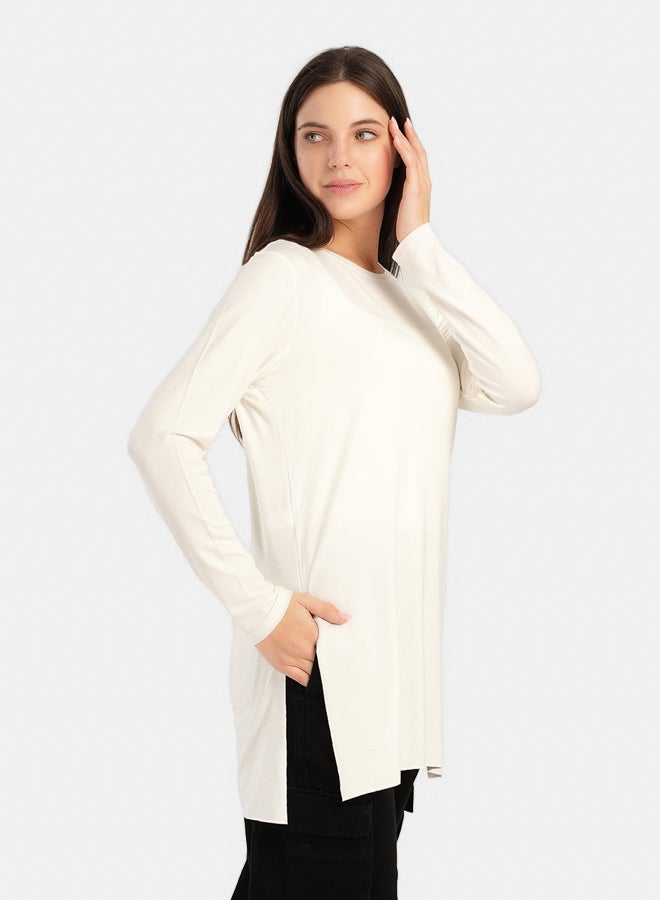 Carina Viscose T-Shirt with Long Sleeves - Image 2