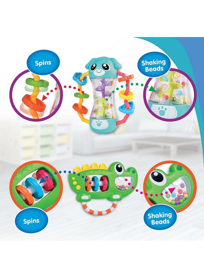 HAP-P-KID Baby Rattles Toy Set, Infant Sensory Shack and Grab Teether Rattle, Newborn Development First Learning, Baby Shower Gifts for 6 7 8 9 10 11 12 Months, 6-12 Months Teething for Boys Girls 6M+ - Image 2