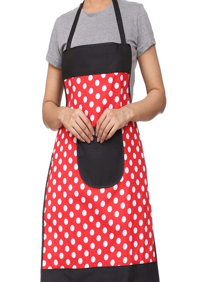 JMi Cotton Dot Strip Design Waterproof Apron with Front Multi Purpose Pocket for Kitchen, Cooking, Dusting, Home. (Pack of 3) (Multi 1) - Image 3