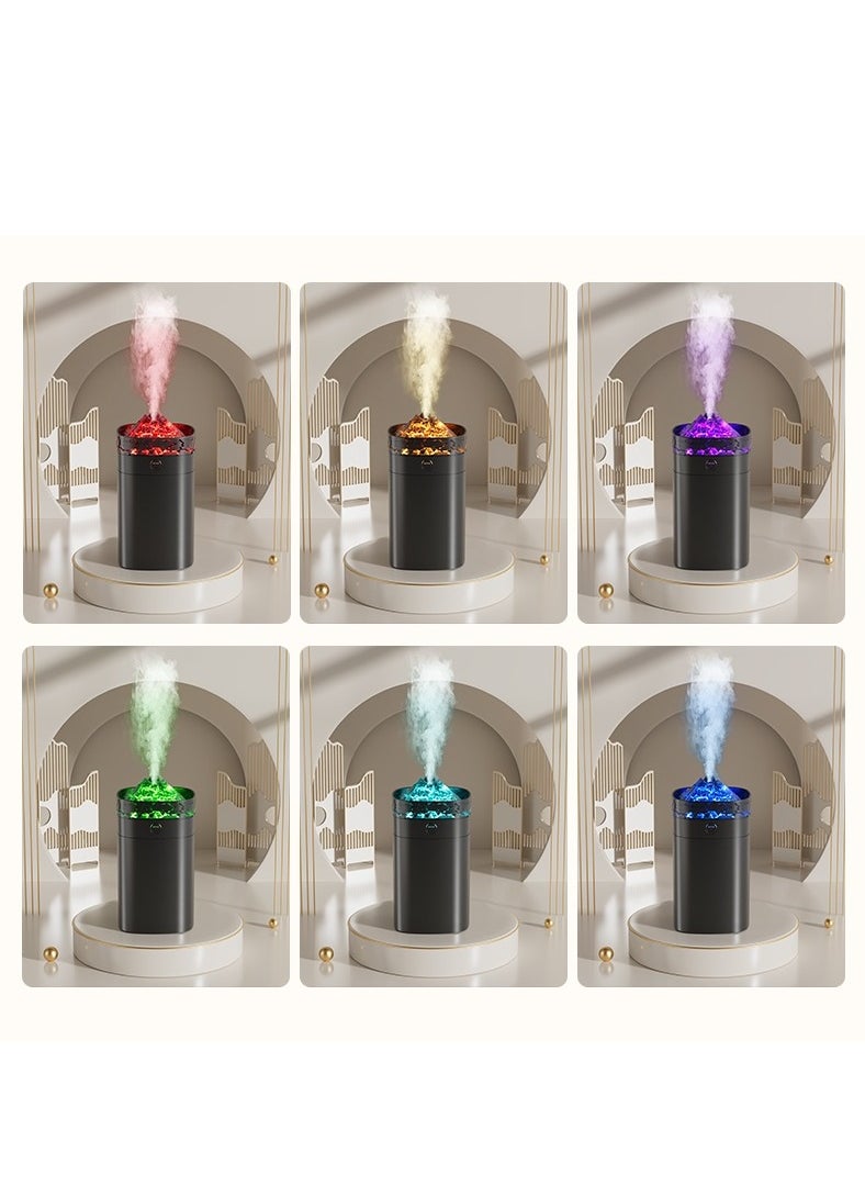 Generic - Novelty Volcano-Style Humidifier and Aroma Diffuser: Home & Office Portable Model with Colorful Ambient Lights - Image 1