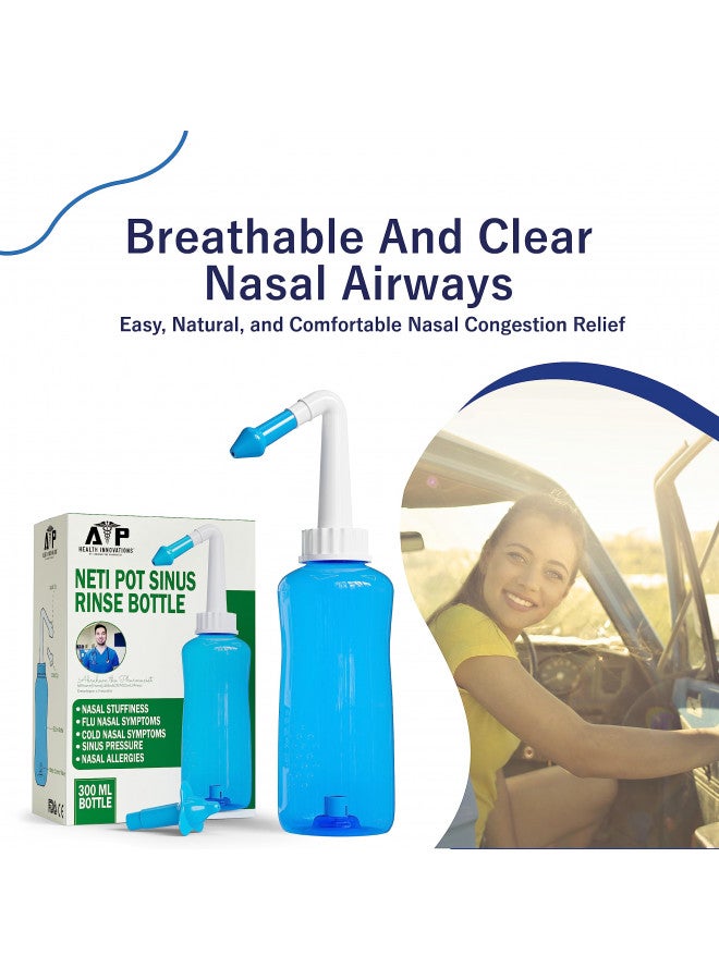 ATP HEALTH INNOVATIONS Neti Pot Sinus Rinse Bottle for Natural Sinus Relief - Nose Wash Cleaner Pressure Rinse for Adult & Kid - Nasal Irrigation System by Abraham The Pharmacist - Image 4