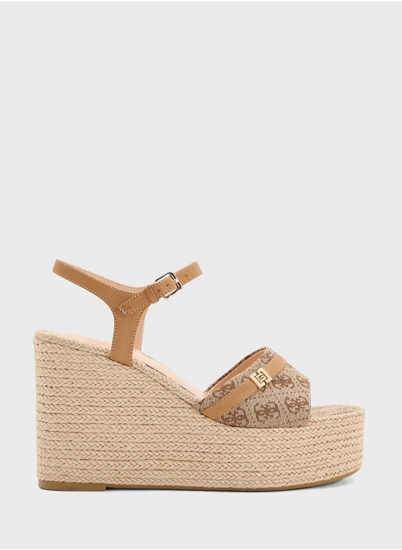 GUESS Ankle Strap High Heel Wedges Sandals