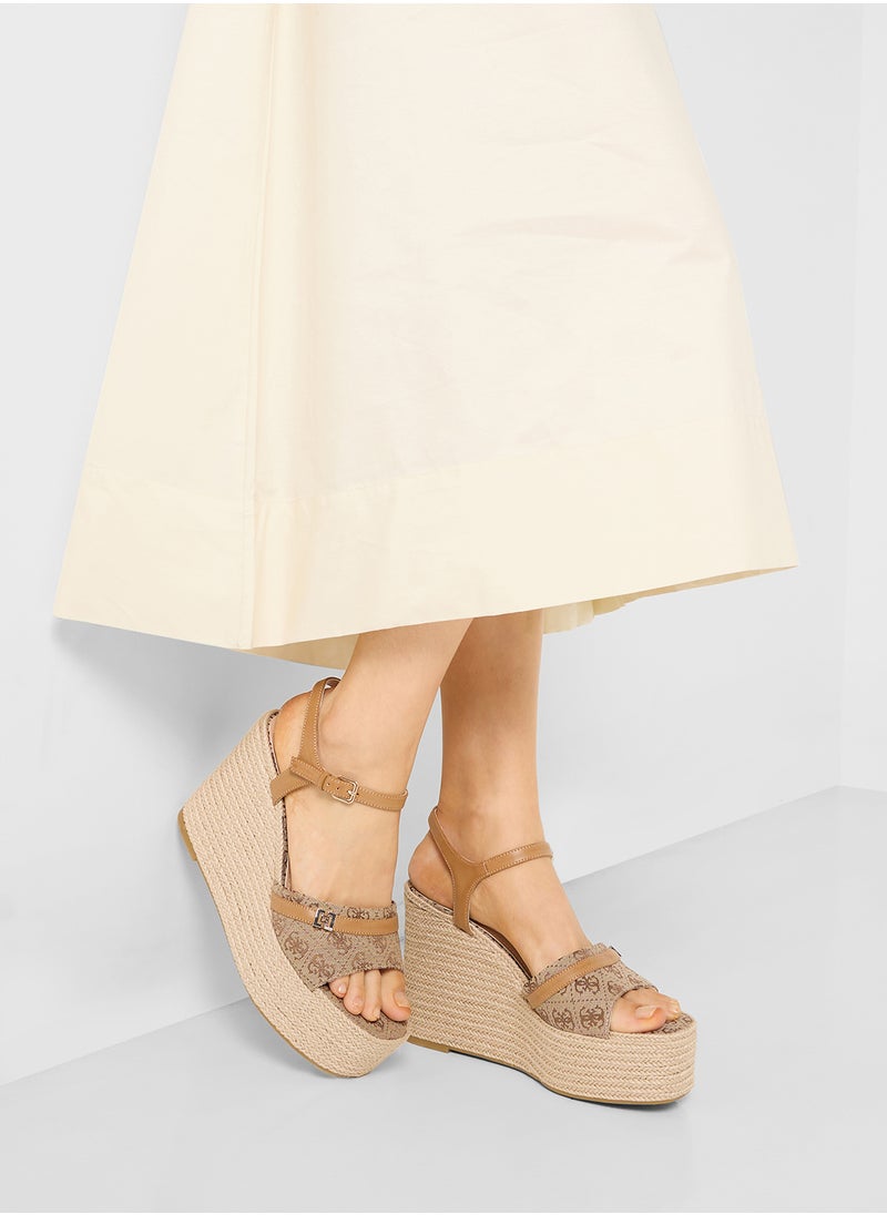 Ankle Strap High Heel Wedges Sandals