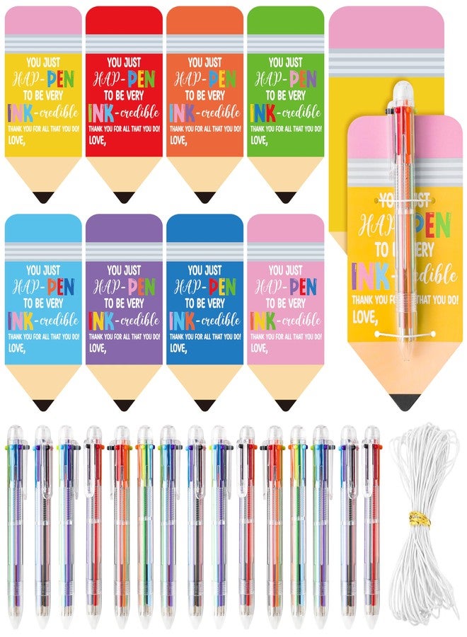 CPicdn 32 Set End of Year Student Gift, Retractable Ballpoint Pen and Pencil Shaped Card Set, 0.5mm 6-in-1 Multi color Ballpoint Pen Classroom Prizes School Supplies Children Gift Kids Party Favor - Image 1