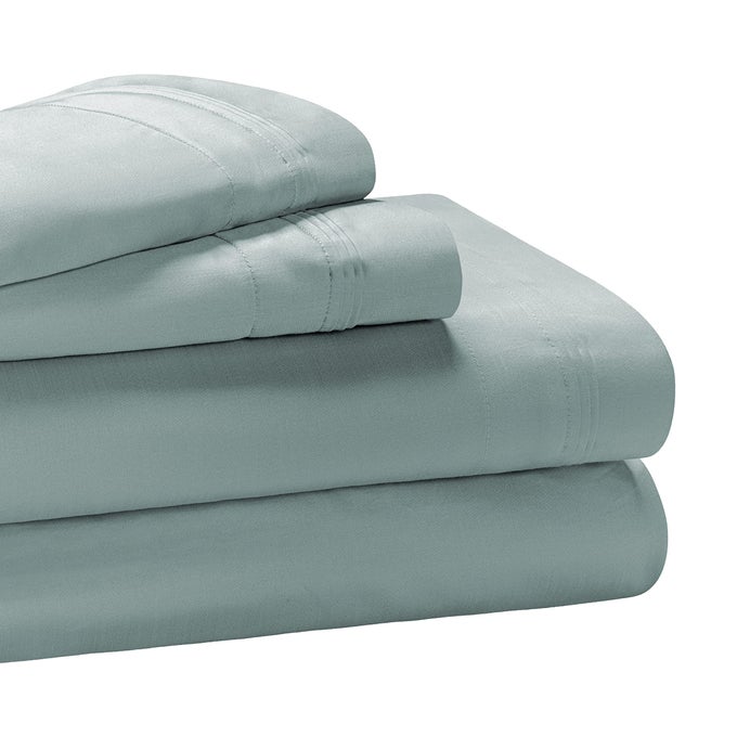 EGYPTIAN COTTON 4 PIECE SHEET SET 650 THREAD COUNT MODERN DESIGN SUSTAINABLE SHEETS ULTRASOFT BASICS SOLID DEEP POCKET FITTED SHEET FLAT SHEET PILLOWCASES OLYMPIC QUEEN TEAL