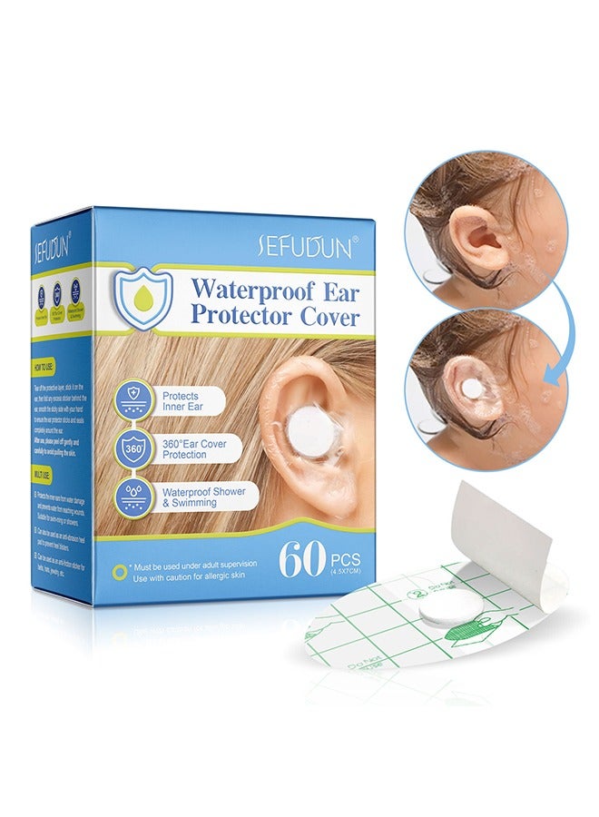 Sefudun Waterproof Ear Protector Cover 60pcs， for Swimming Shower Ear Protectors with Ear Plugs for Kids Newborn Disposable Ear Covers for Shower Surfing Snorkeling and Other Water Sports - Image 1