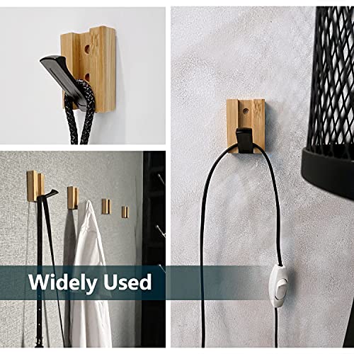 JSVER Wooden Wall Hooks Wall Mounted Wall Hooks, Single Organizer Hook Rack, Folding Wood Wall Hangers, Wall Coat Rack Hooks for Hanging Clothes, Hats, Bags, Towels, Keys (6PCS/Set) - Image 4