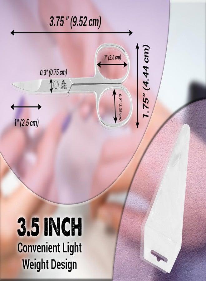 ARSUK Nail Scissors Curved for Women Men Fingernail & Toe Nail Trimming- Fingernail Scissors for Nail Tips & Multi Purpose Small Scissors for Nails Sharp Stainless Steel Tijeras Para Uñas - Image 4