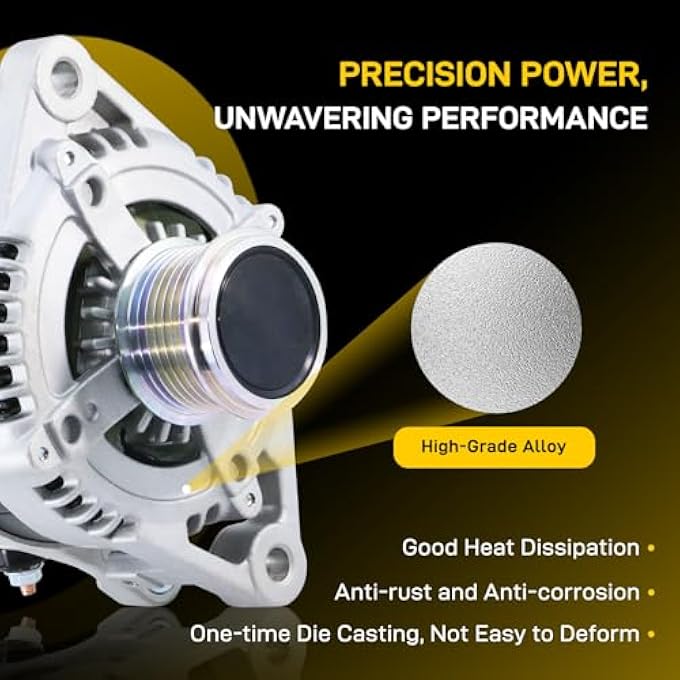 EnTurbo 11137N New Alternator Fit for 2007-2009 Lexus RX350 2007-2018 ES350 2009-2015 Toyota Venza 2008-2013 Highlander 2005-2018 Avalon 3.5 V6 270600P150 2706031110 1042104571 27060-0P151 11137 - Image 1