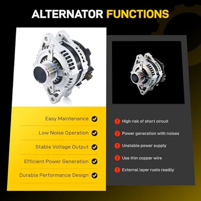 EnTurbo 11137N New Alternator Fit for 2007-2009 Lexus RX350 2007-2018 ES350 2009-2015 Toyota Venza 2008-2013 Highlander 2005-2018 Avalon 3.5 V6 270600P150 2706031110 1042104571 27060-0P151 11137 - Image 3