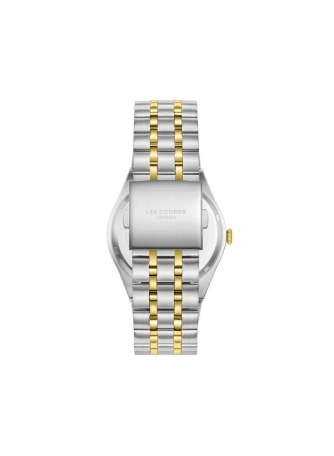 Lee Cooper LEE COOPER LC08060.230 Men Analog Display Watch & Metal Strap Silver/Gold