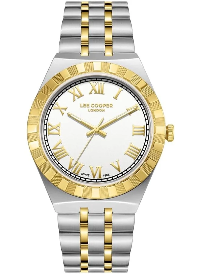 Lee Cooper LEE COOPER LC08060.230 Men Analog Display Watch & Metal Strap Silver/Gold