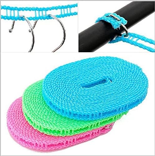 Elpenor Windproof Laundry Line for Outdoor Indoor Home Laundry Drying Rope 5 Meter Each Cloth String is 5 Meter LongRandom Color Pack of 2 - Image 4
