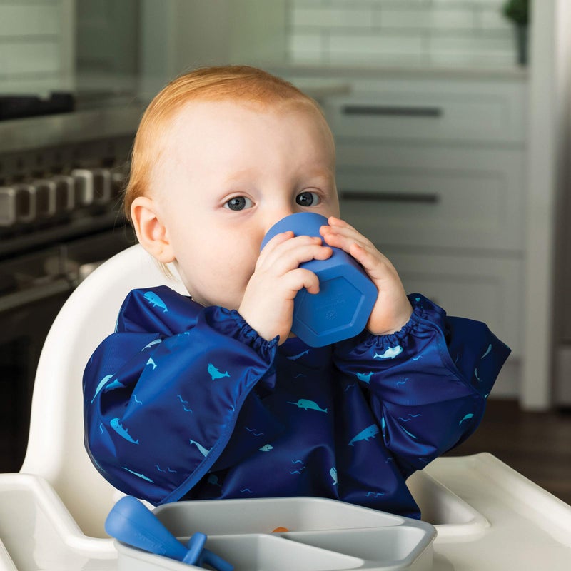 Tiny Twinkle Silicone Baby Cup 2 Pack - Open Training Cup for Independent Drinking, 4 oz (Blue, Mint) - Image 2