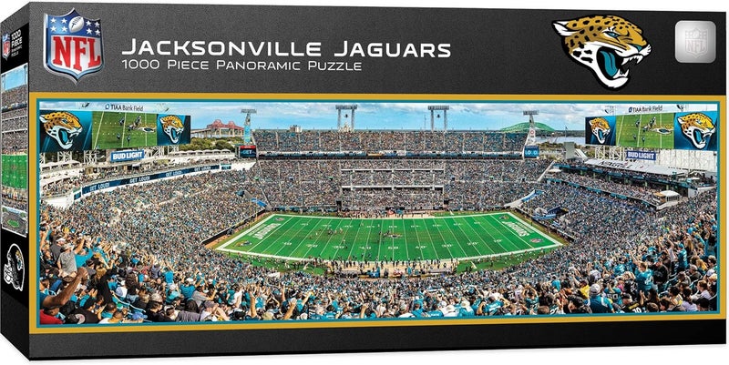 Master Pieces 1000 Piece Sports Jigsaw Puzzle - NFL Jacksonville Jaguars Center View Panoramic - 13"x39" - Image 1