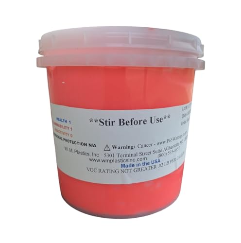 WM PLASTICS Plastisol Ink for Screen Printing-Quart (Fluorescent Red) - Image 2