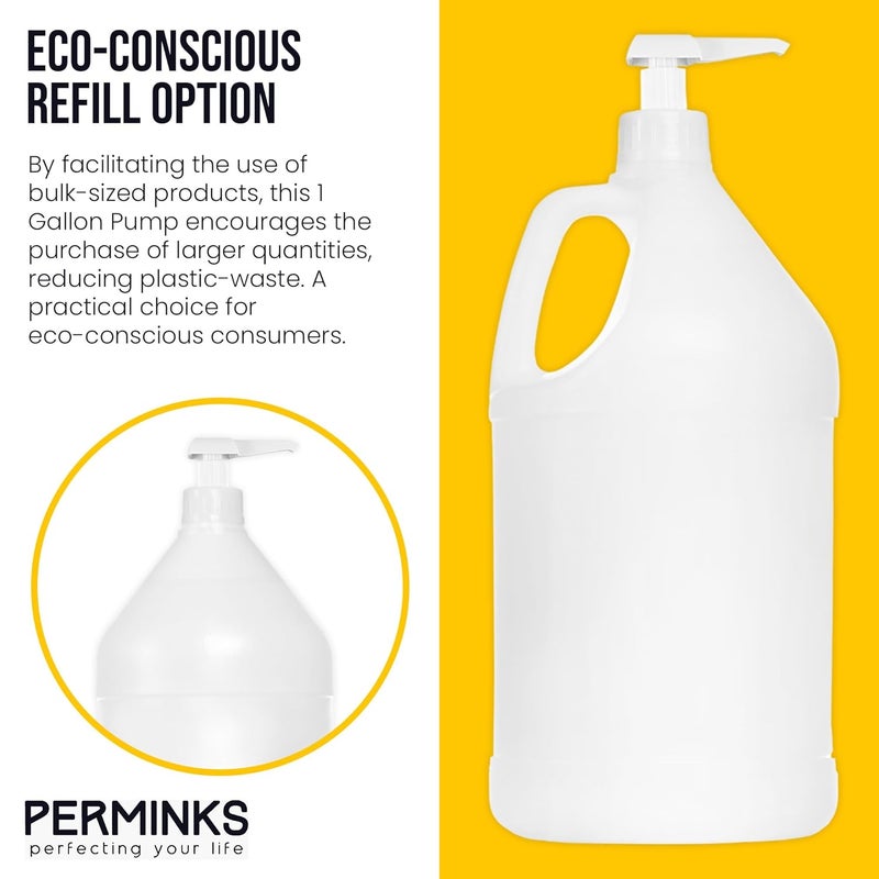 PERMINKS 1 Gallon Pump Dispenser - Gallon Pump for Shampoo, Detergent, Lotion & Body Wash, Liquid Dispenser Pump for Condiments, Syrups & Flavorings, Pump Dispenser for Epoxy, Glue and Paints - 4 Pack - Image 4