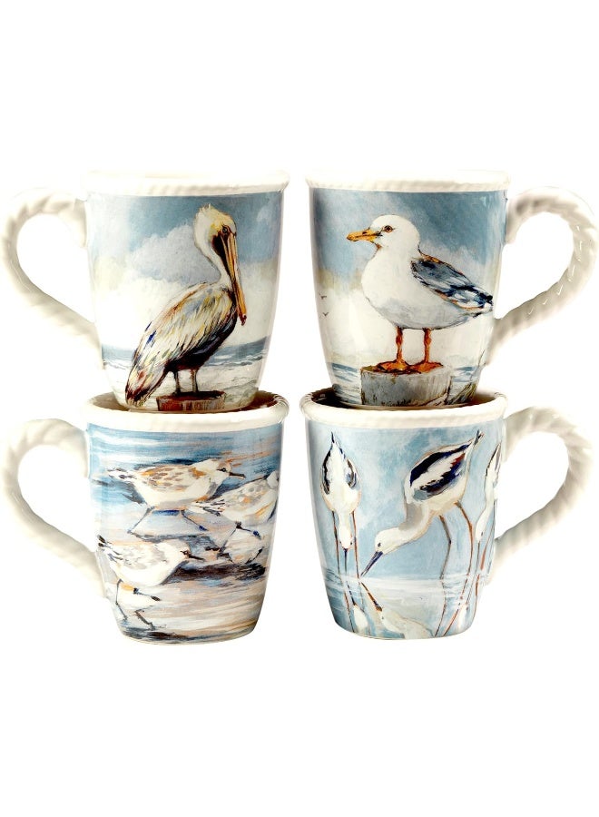 Certified International Shorebirds 16 Piece Dinnerware Set Service for 4 Multicolored - Image 4