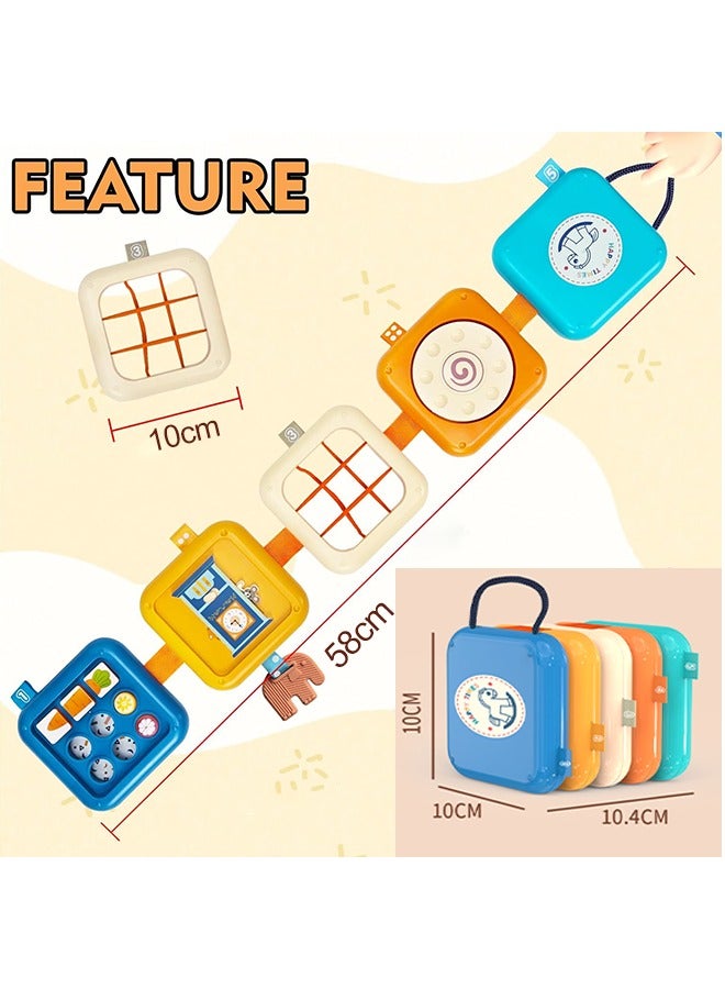 Toldder Busy Board, Montessori Sensory Travel Toys,Toddlers Busy Board Baby Toys,Airplane/Plane/Car Travel Activities,Montessori Busy Board Activity Cube with Fine Motor Skills,Busy Cube Educational Activity Toy, ,Learning Gifts for 18 months+ Boys and Girls - Image 2