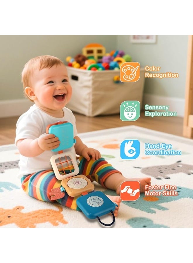 Toldder Busy Board, Montessori Sensory Travel Toys,Toddlers Busy Board Baby Toys,Airplane/Plane/Car Travel Activities,Montessori Busy Board Activity Cube with Fine Motor Skills,Busy Cube Educational Activity Toy, ,Learning Gifts for 18 months+ Boys and Girls - Image 3