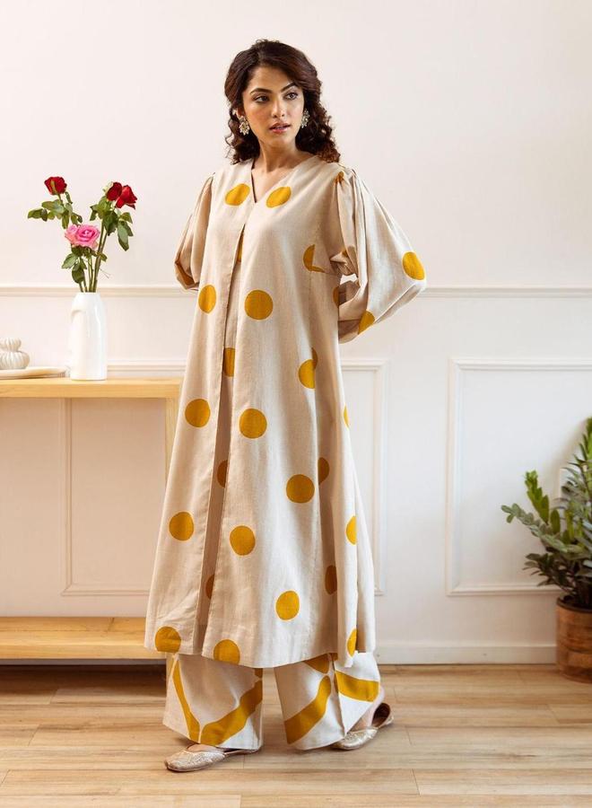 آي شين مجموعة من بنطال وكورتا بطبعة هندسية - Image 4