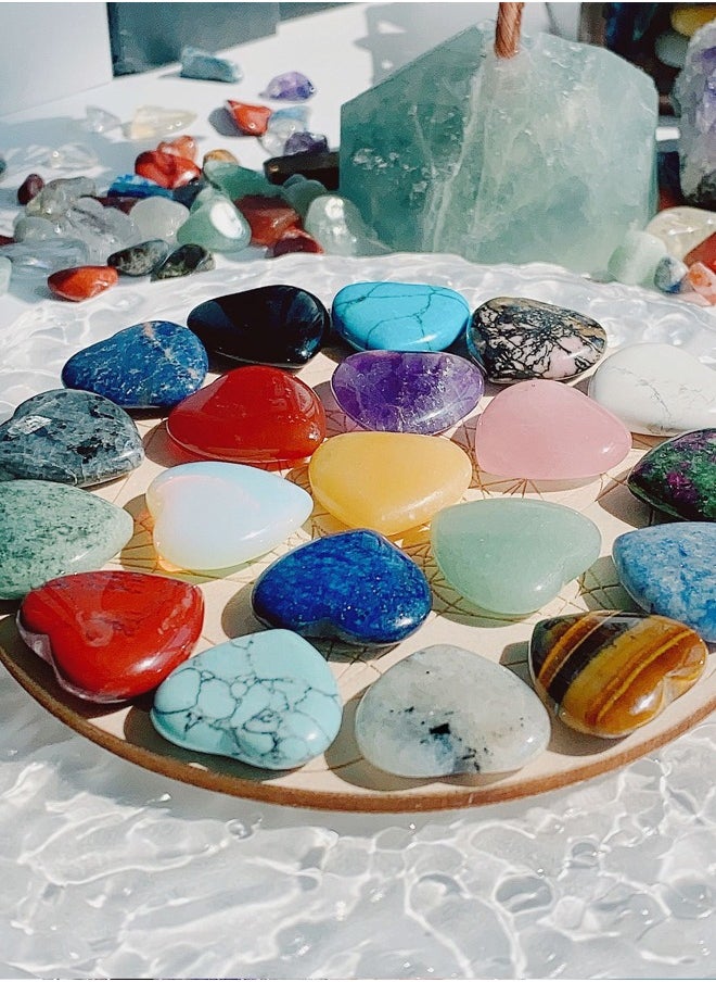 Haidue - Vibrant Heart Crystal Gemstones 15pcs - Symbolize Love And Harmony - Spiritual Balance, Meditation Aid, Perfect Gift, Unleash Creativity In DIY Jewelry Decorations Beautiful Random Colors - Image 1