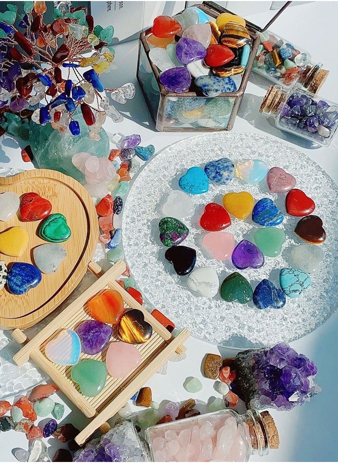 Haidue - Vibrant Heart Crystal Gemstones 15pcs - Symbolize Love And Harmony - Spiritual Balance, Meditation Aid, Perfect Gift, Unleash Creativity In DIY Jewelry Decorations Beautiful Random Colors - Image 1