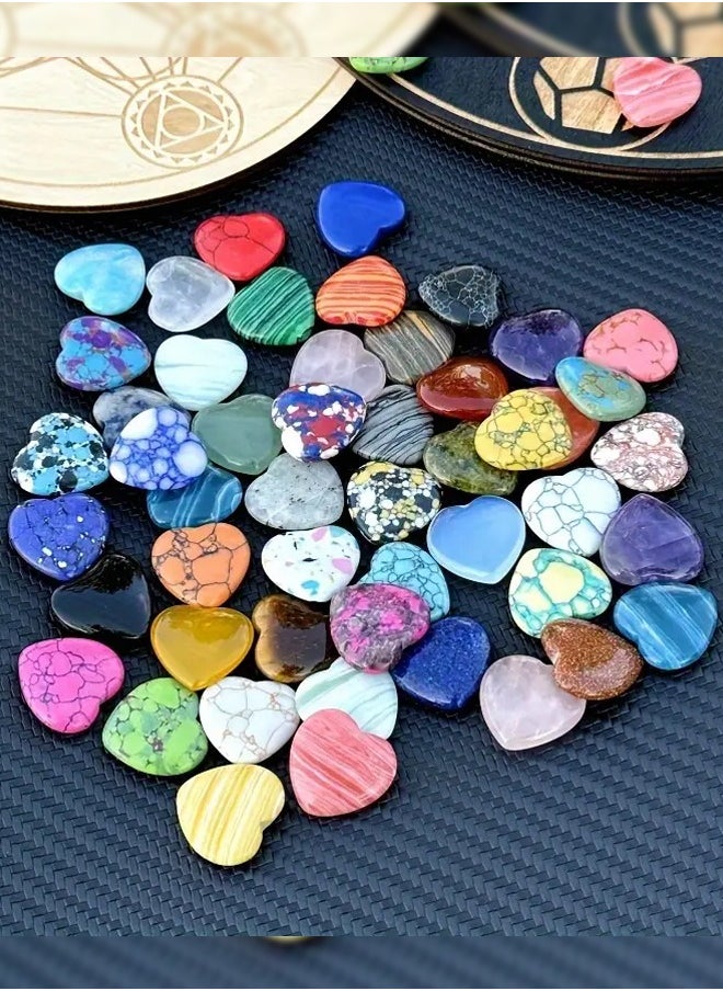 Haidue - Vibrant Heart Crystal Gemstones 15pcs - Symbolize Love And Harmony - Spiritual Balance, Meditation Aid, Perfect Gift, Unleash Creativity In DIY Jewelry Decorations Beautiful Random Colors - Image 1