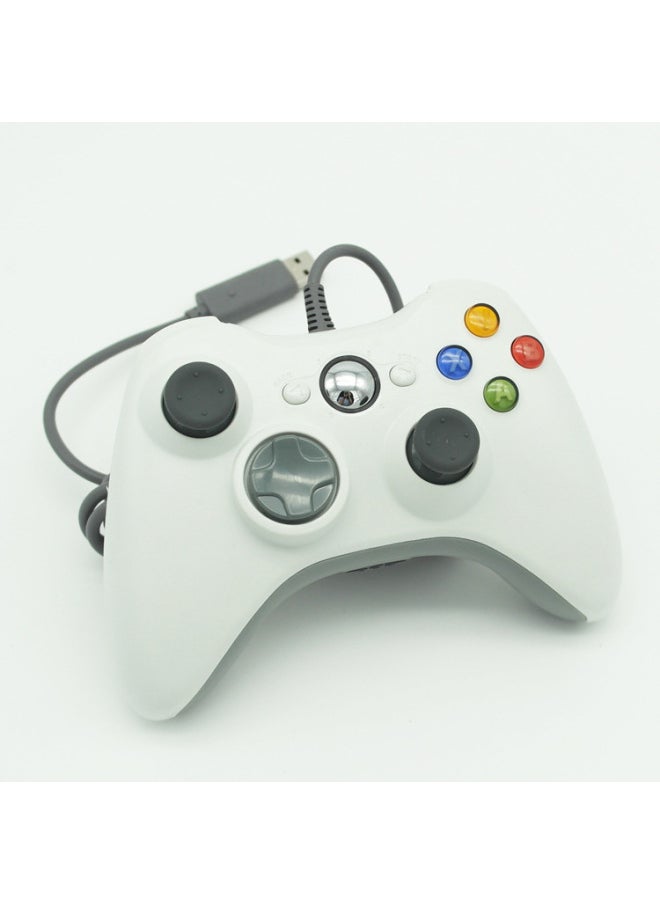 Generic XBOX360 Game Handle Wired Handle Computer Steam Multifunctional 5 In 1 Drive-free Vibration Direct Sales-Product Color:White + Multifunctional (bare Metal)  - Image 1