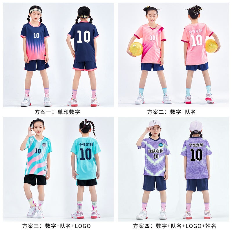 Children'S Football Clothing Suit Primary School Students' Football Training Clothing Summer Children'S Sports Team Clothing Short-Sleeved Jersey - Image 4
