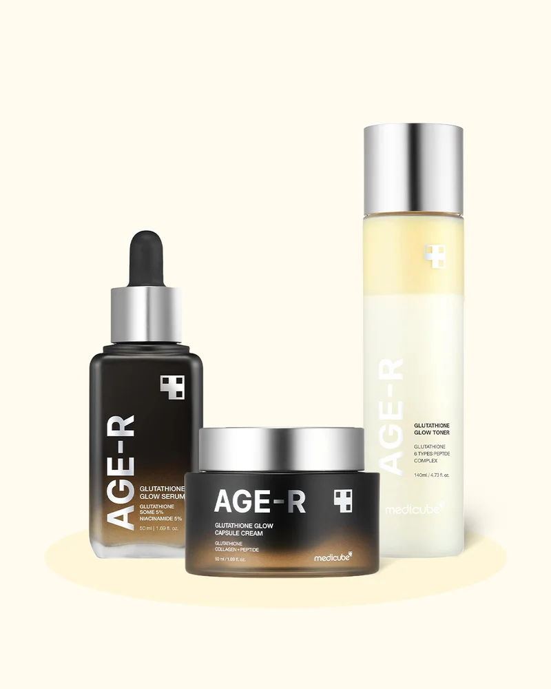 ميديكيوب Medicube COS Ager Glutathione Set – Serum, Toner & Glow Cream – Brightening & Firming Care