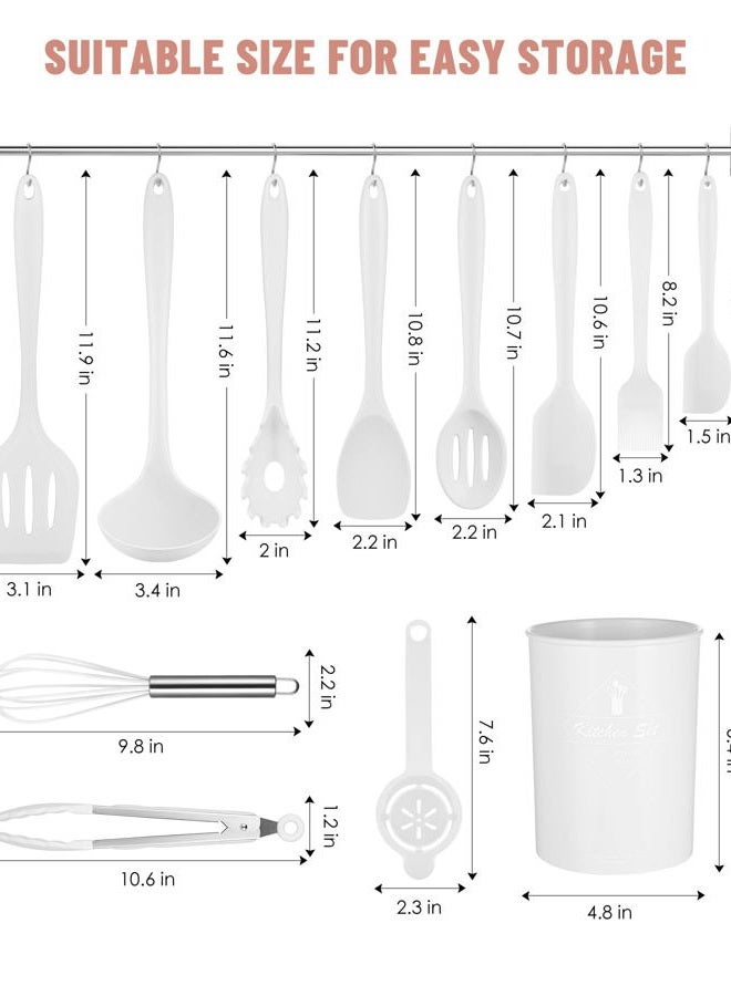 Pranski Kitchen Utensils Set-12 Pieces Silicone Cooking Utensils Set (Dishwasher Safe) 392°F Heat Resistant Spatula Set,Kitchen Utensil Set for Nonstick Cookware,Best Kitchen Tools with Holder - Image 2