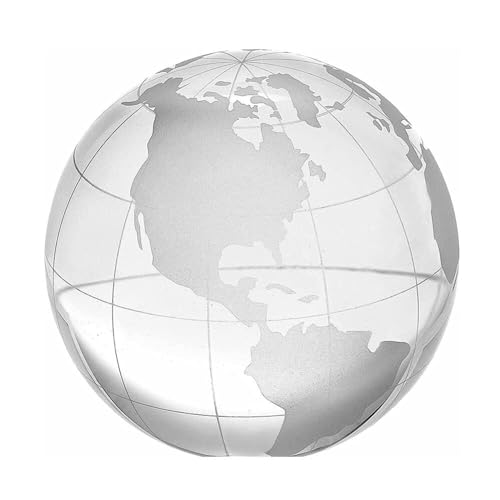 True-Ally Globe Shaped Crystal Glass Paperweight | Clear, Smooth, and Durable | Office Desk Decor - 150gm - (2 Inch) - Image 1