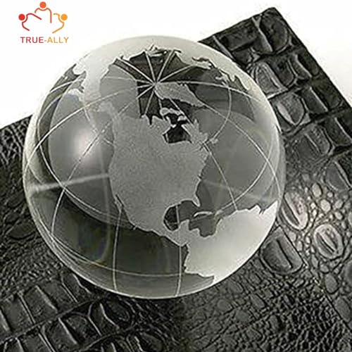 True-Ally Globe Shaped Crystal Glass Paperweight | Clear, Smooth, and Durable | Office Desk Decor - 150gm - (2 Inch) - Image 3